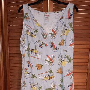 Vintage Disney Mickey & Friends Sleeveless Tropical Sundress - Size Juniors XXL